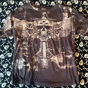 Men's Graphic Skull Print Shirt